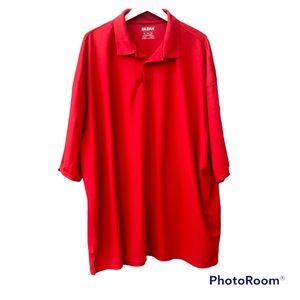 Gildan Performance Polo Sz. 5x Red Shirt Short Sleeve